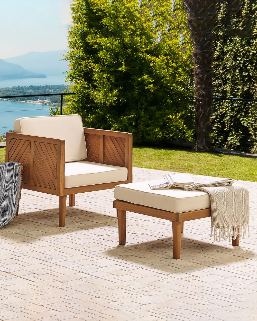 Garden Armchair BARATTI Acacia Wood Brown