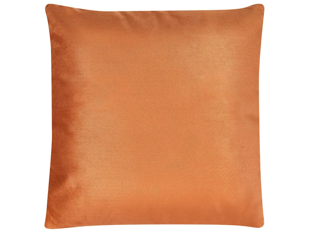 Set of 2 Decorative Cushions CEROPEGIA 45 x 45 cm Velvet Orange Geometric Pattern_810851