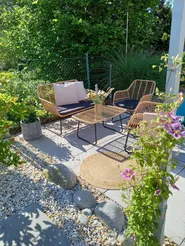 Garden Lounge Set with Table 4 Seater MINORI PE Rattan Beige_829548