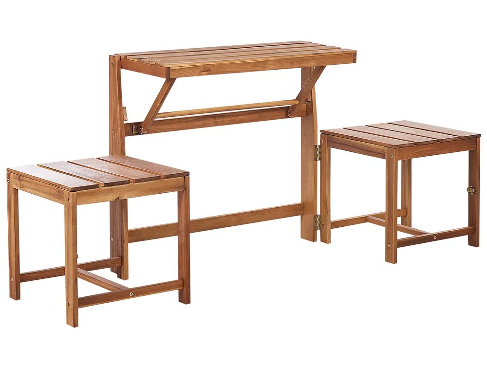 Convertible Garden Bench Bistro Set TUENNO Acacia Wood Brown