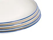 Set of 24 Dinnerware CUMIN Porcelain Off-White/ Blue_1061858