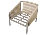 Trädgårdssoffgrupp med bord 5-sits MURATO Metall Beige_1023495