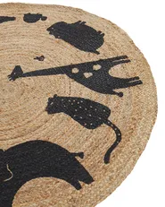 Kids Rug EARTH Beige ø 120 cm Jute_909404