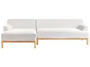 Hörnsoffa 3-sits SOSJO Bouclé Off-White Högervänd_941237