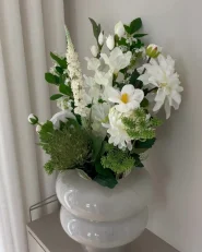 Tekokukkakimppu VEIROS 38 cm Valkoinen_1062457