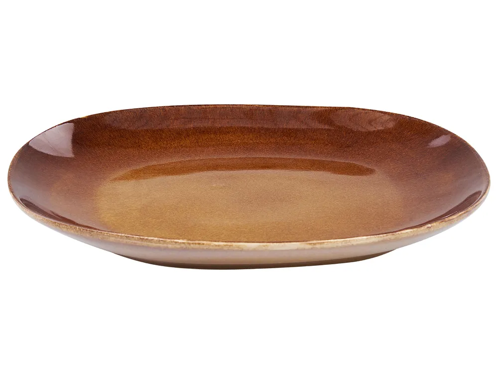 Set of 16 Dinnerware TURMERIC Stoneware Golden Brown_863168