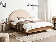 Säng med lamellram Bouclé MILLAY 160 x 200 cm Beige_1185436