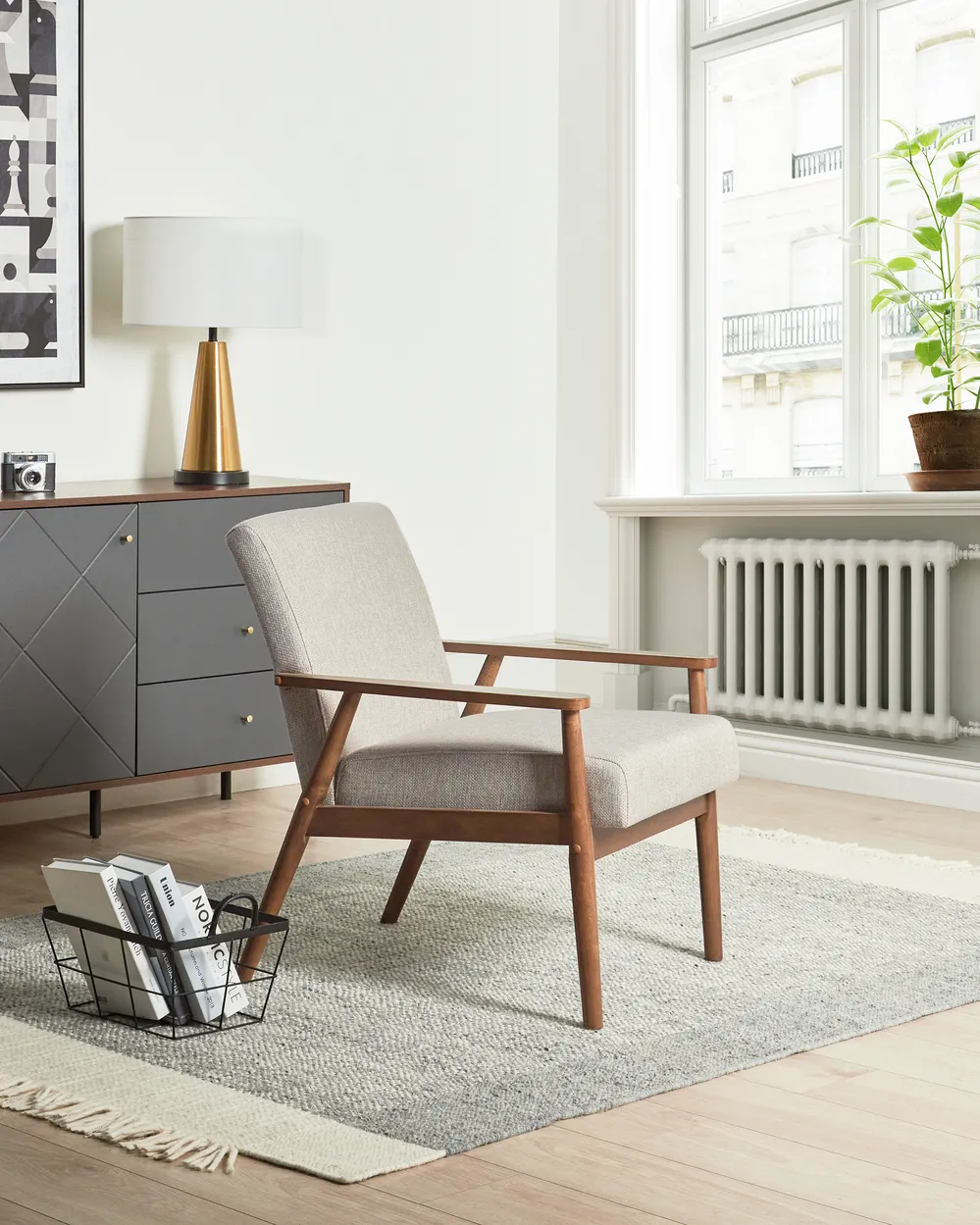 Armchair ESRUM Fabric Dark Brown/ Grey