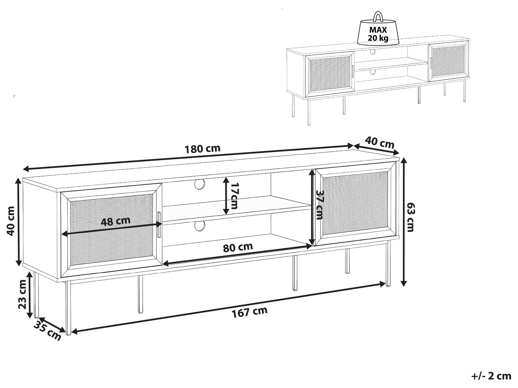 TV Stand PASCO Rattan Light Brown_1022544