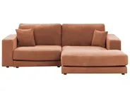 Corner Sofa 3 Seater LOFOTEN Fabric Light Red Left Hand_943488