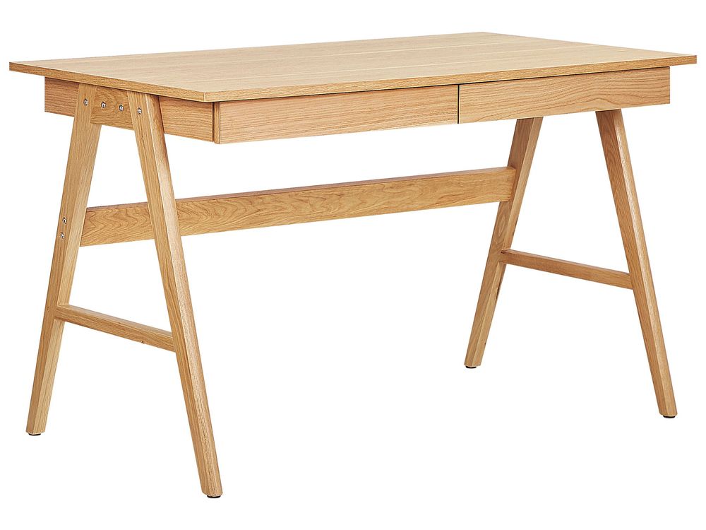 Skrivebord SHESLAY 120 cm 70 cm med skuffer Lysebrun