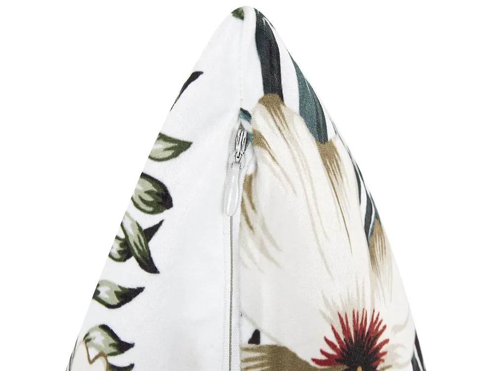 Throw Cushion OKRA 45 x 45 cm Velvet Multicolour Plant Pattern_834817