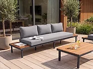 Garden Sofa 3 Seater FIVIZZANO Acacia Wood Dark Grey_1159319