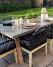 Garden Dining Table TONNARE 200 cm 100 cm Concrete Grey_997425