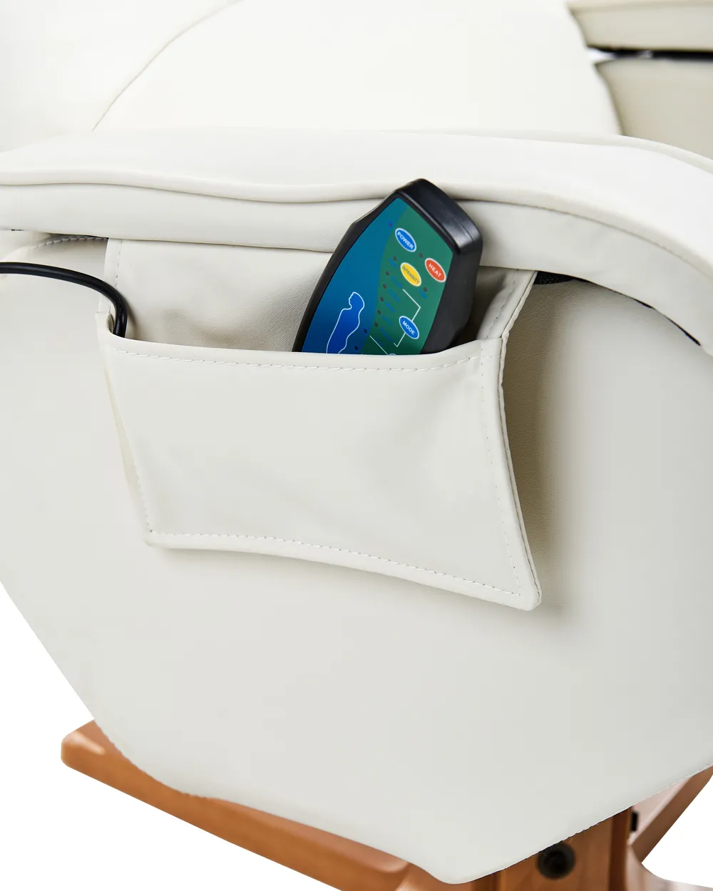 Massagestol RELAXPRO med fotpall Konstläder Off-White_710678