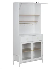 Glass Display Cabinet PARLIN 82 cm White_913668
