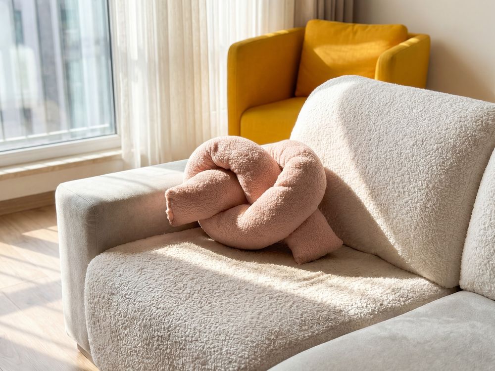 Throw Cushion GLADIOLUS 172 x 14 cm Boucle Pink Solid