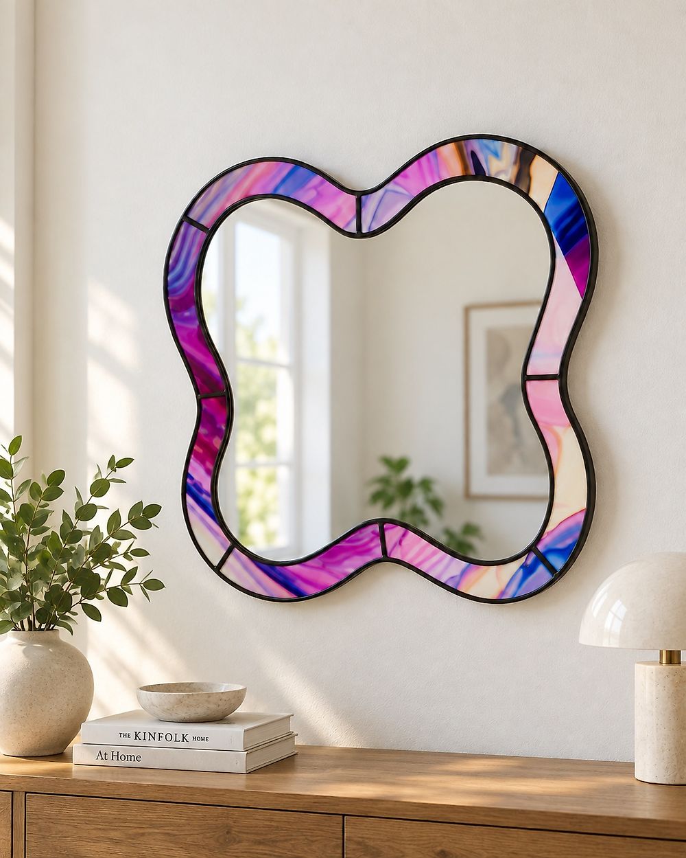 Väggspegel PULNOY 72 cm 80 cm Rosa