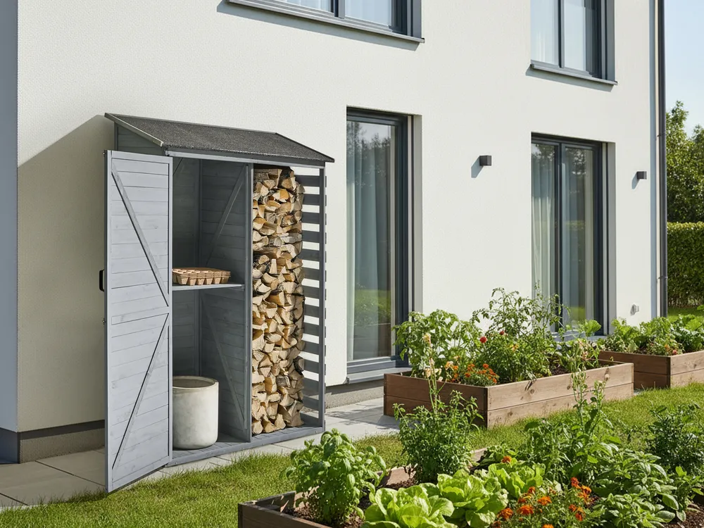 Tool Shed CENGIO 130 cm 57 cm Fir Wood Grey