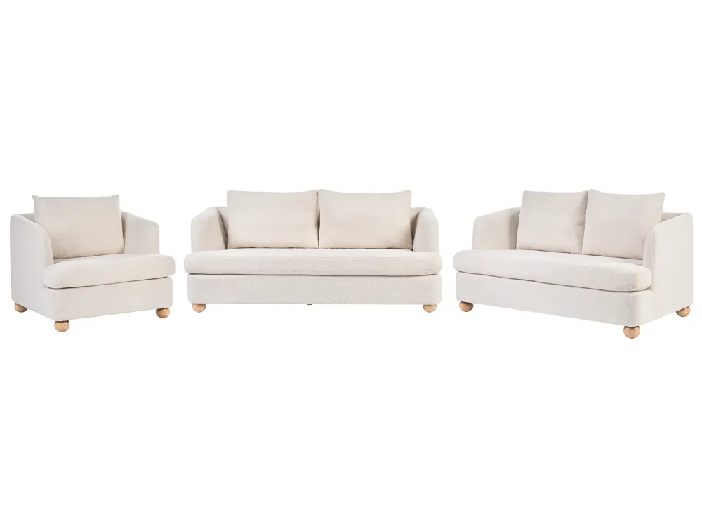 Living Room Set 6 Seater RATTVIK Boucle Off-White_1066732