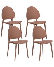 Set med 4 trädgårdsstolar CEARA Brun_1069673