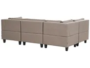 Modular U-Shape Sofa 5 Seater UNSTAD with Ottoman Fabric Brown_891290