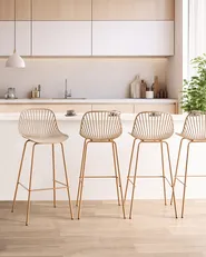 Set of 4 Bar Chairs KLEVE Beige_1012662