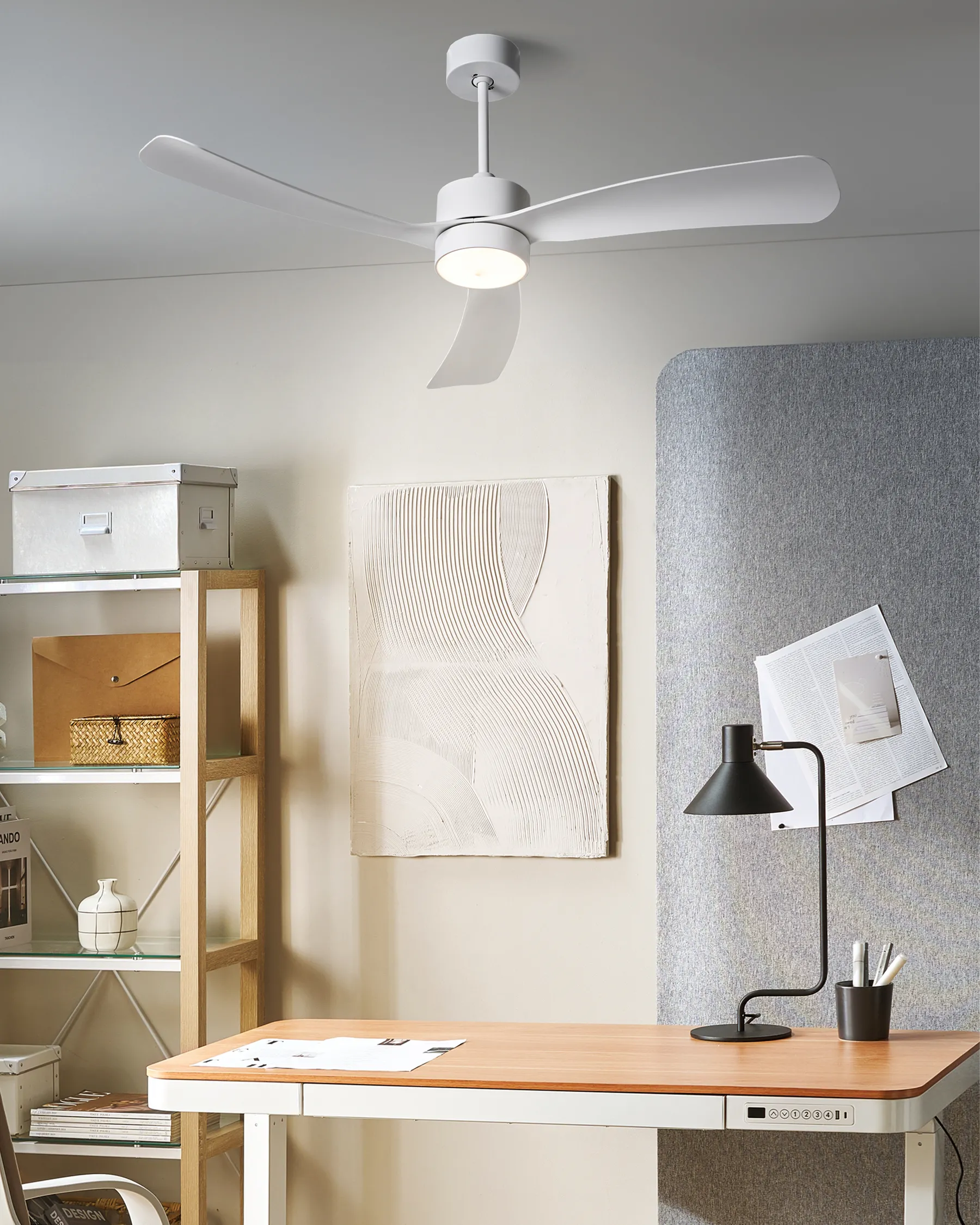 Ceiling Fan with Light PRASLIN with Remote LED White_1032190