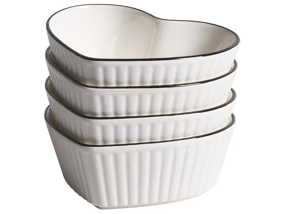 Set of 4 Ramekins MACE Porcelain White