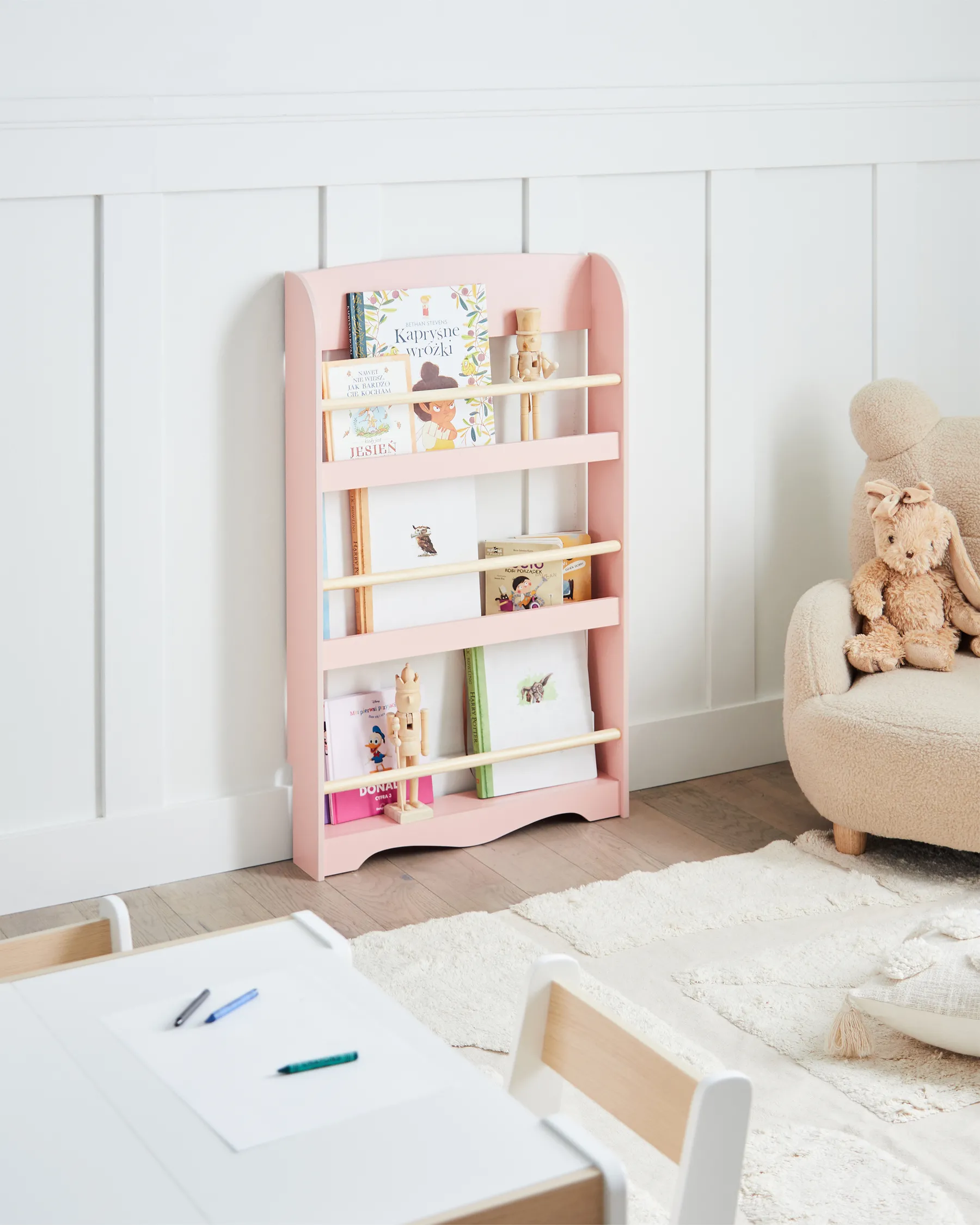 Wall Bookshelf LILOET 100 cm Pastel Pink_950023
