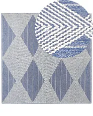 Rug DATCA Blue 200 x 200 cm Wool_831014
