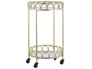 Kitchen Trolley SHAFTER Metal White Marble_791105