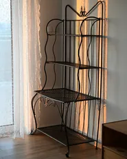 Shelving Unit PAVONA 94 cm 170 cm Metal Black_1056525
