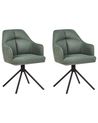 Set of 2 Dining Chairs Swivel MIRA Green