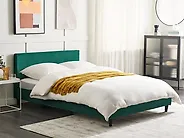 Bed Frame Cover Velvet FITOU 140 x 200 cm Dark Green_1182573