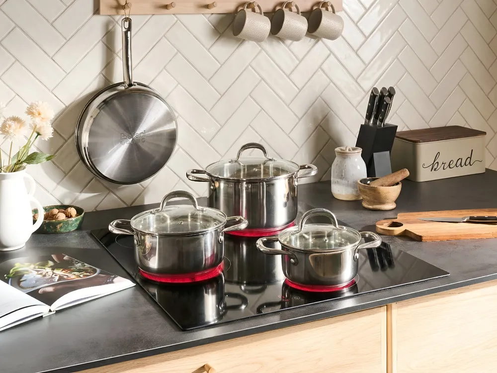 7 Piece Cookware Set PRIMECOOK Stainless Steel Silver
