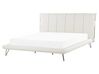 Bed Faux Leather BETIN 160 x 200 cm (EU King Size) Light Beige