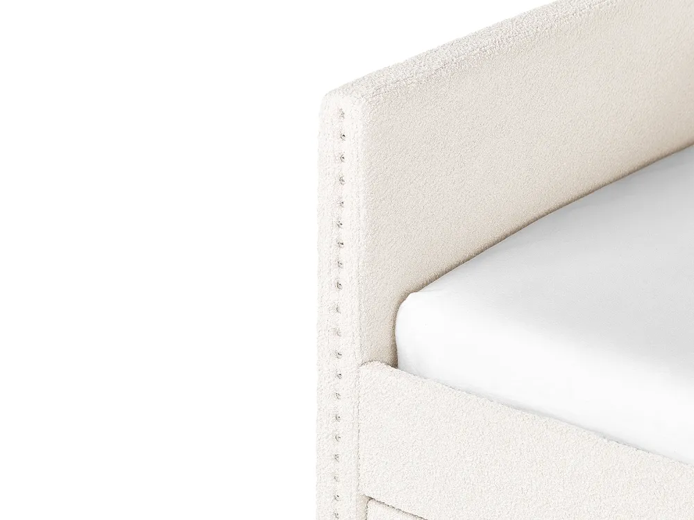 Trundle Bed Boucle TROYES 90 x 200 cm (EU Single) Light Beige_906951