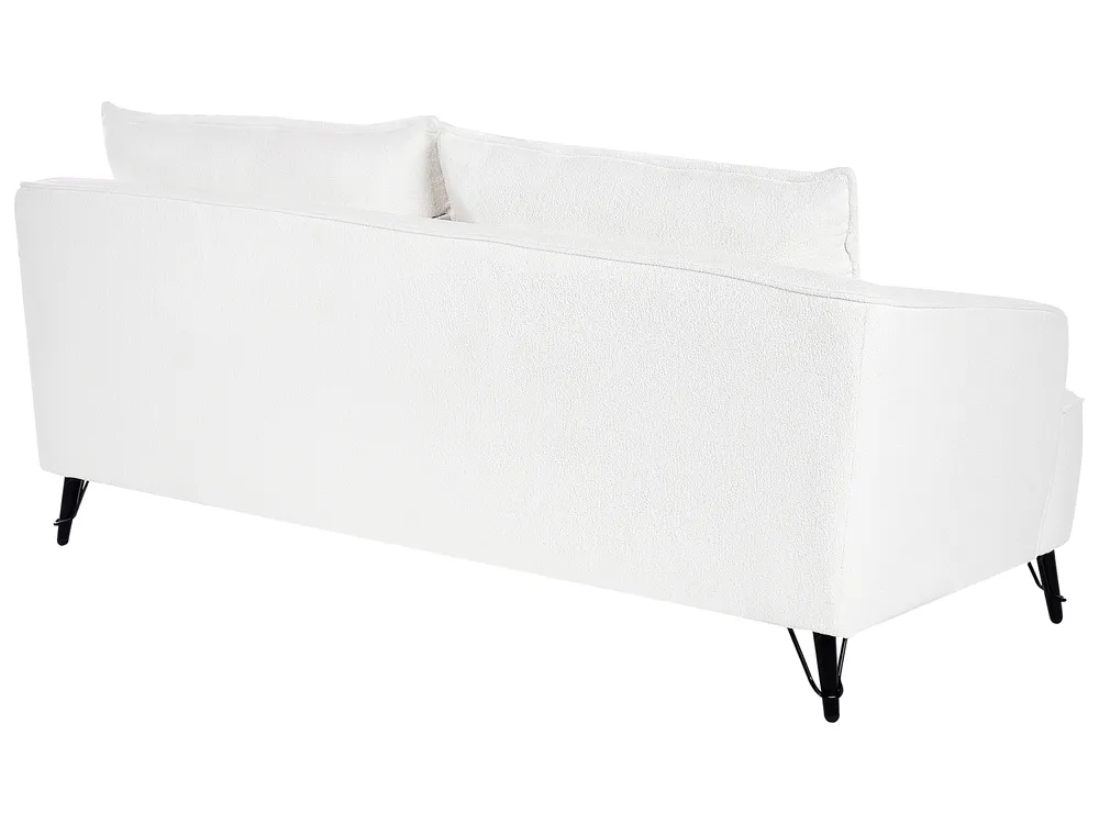 Living Room Set 5 Seater HOBRO Boucle White_948036