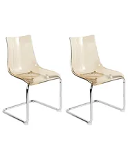 Set of 2 Dining Chairs MARSHALL Orange_984860