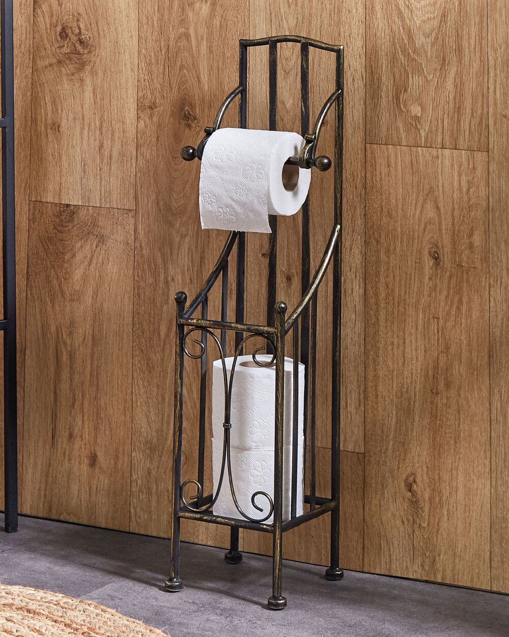 Toalettpapirholder BRISA Metall Svart