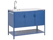 2 Piece Outdoor Kitchen Set with Sink MAENZA Blue Metal_1044873