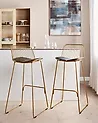 Set of 2 Bar Chairs PENSACOLA Metal Gold