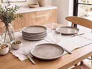 Set of 8 Side Plates COSTMARY Stoneware Grey 21 cm_1176573