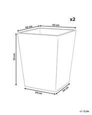 Sett med 2 plantepotter CYRODALIS 42 cm Hvit_1123842