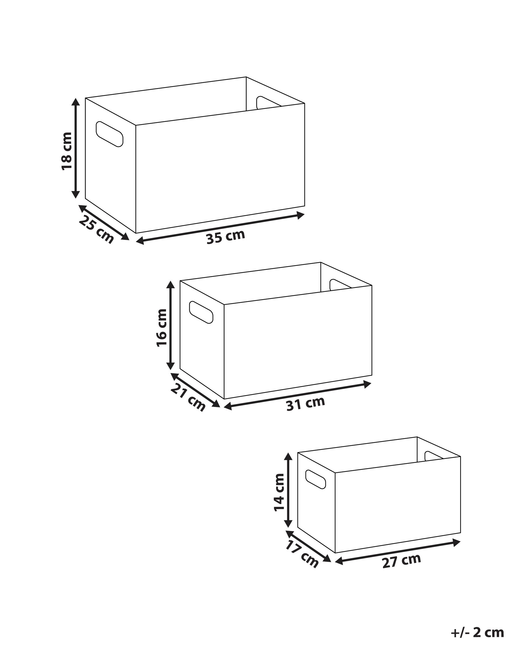 Set of 3 Boxes LARSA Faux Leather Beige_954318