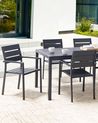 Set of 6 Garden Chairs VERNIO Black