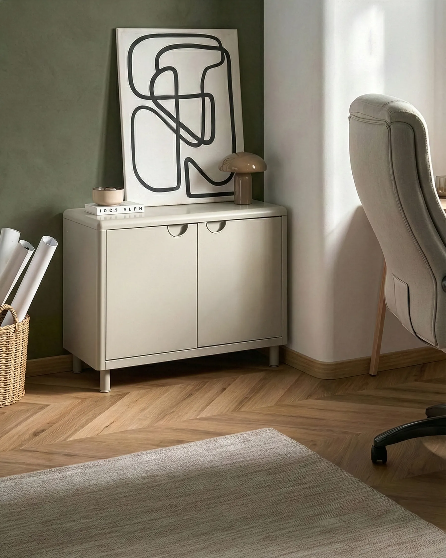 Skänk med 2 dörrar KORVO Ljusbeige_1060821