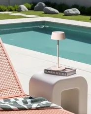 Trådlös LED-bordslampa GUDER med dimmer Metall Beige_1042259