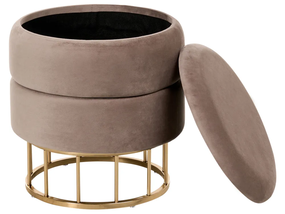 Storage Pouffe ELGIN Velvet Taupe_1026968